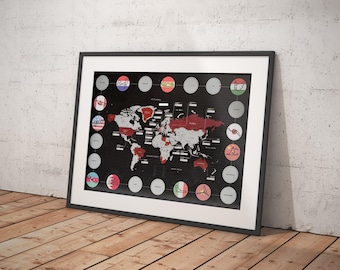 Carte du monde F1, cadeau pour la fête des pères, Noël, circuits de Formule 1 à gratter, Formule 1, cadeau F1 pour lui, anniversaire