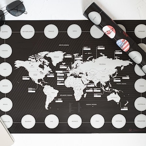Carte du monde F1, calendrier 2025, circuits de Formule 1, à gratter, cadeau fête des pères, cadeau pour lui, cadeau d'anniversaire, meilleur cadeau pour papa