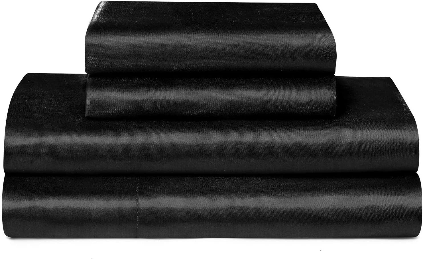 Satin Sheets Queen Size Silky Soft Satin Bed Sheets Black Etsy UK