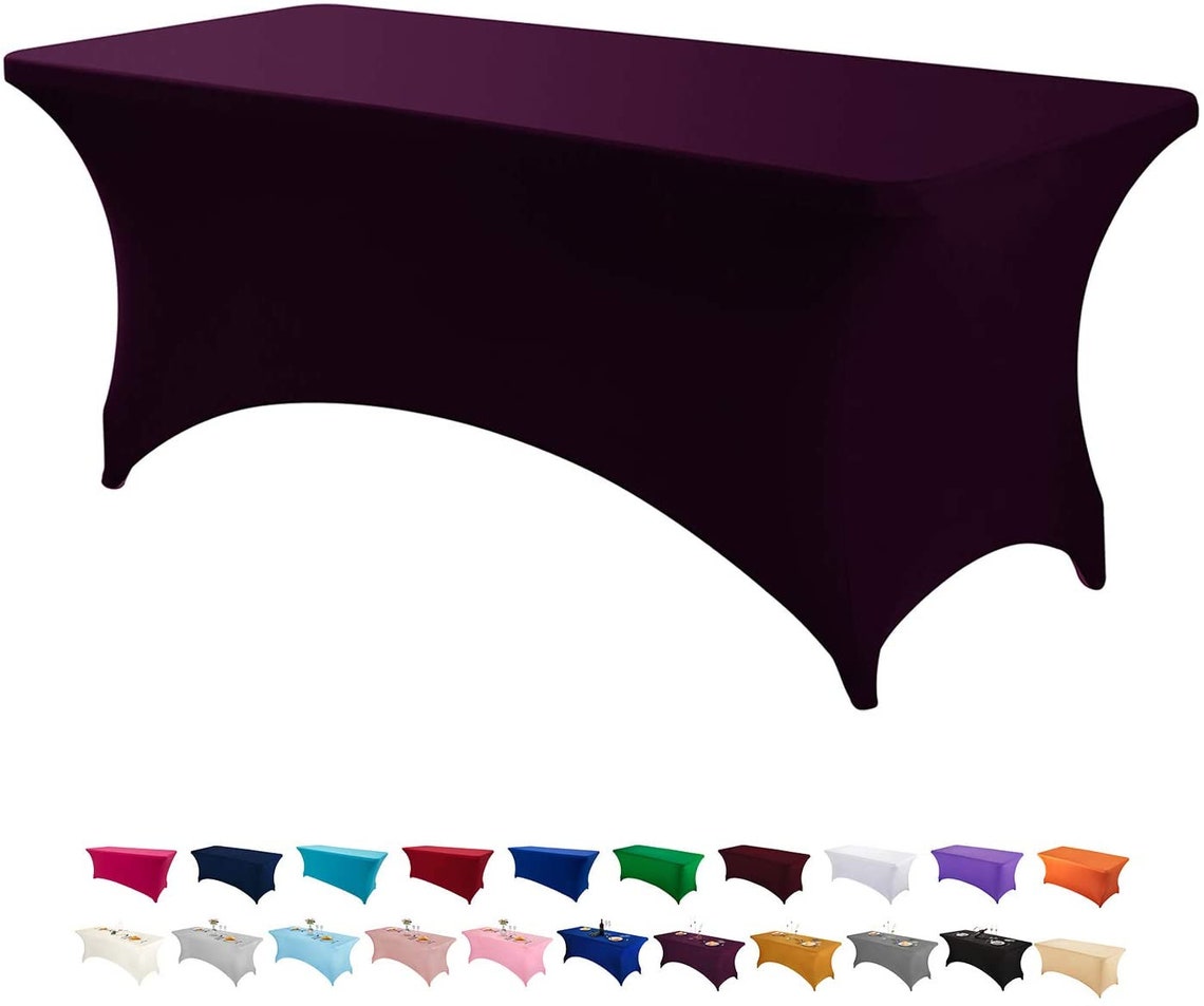 6FT Spandex Table Cover Rectangular Stretch Spandex Tablecloth Etsy UK