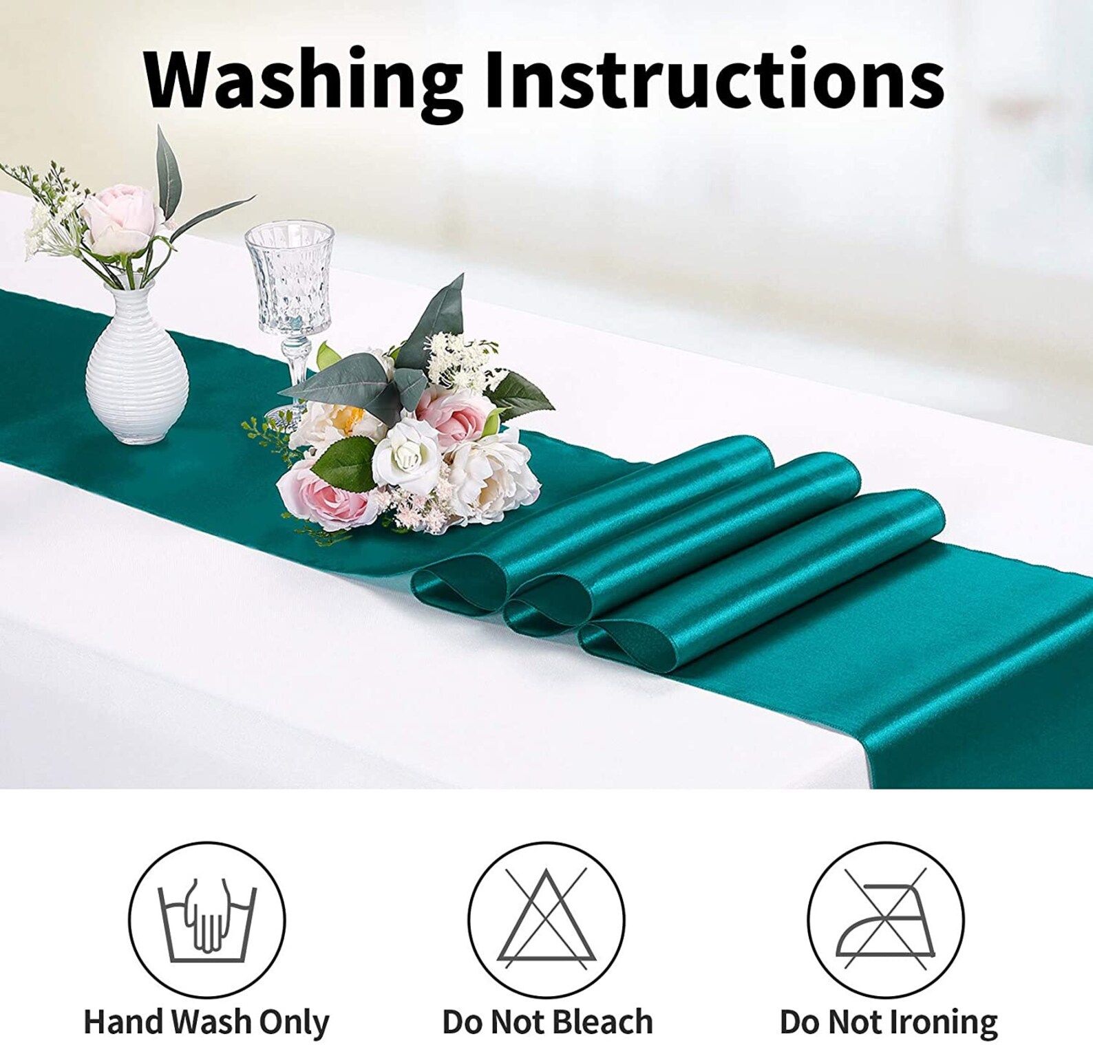 Peacock Blue Satin Table Runner Wedding Table Runner 12 X 108 Etsy