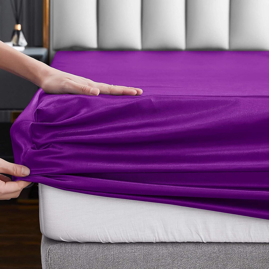 4pcs Satin Sheets Full Size Silk Satin Bedding Sheets Set With Etsy