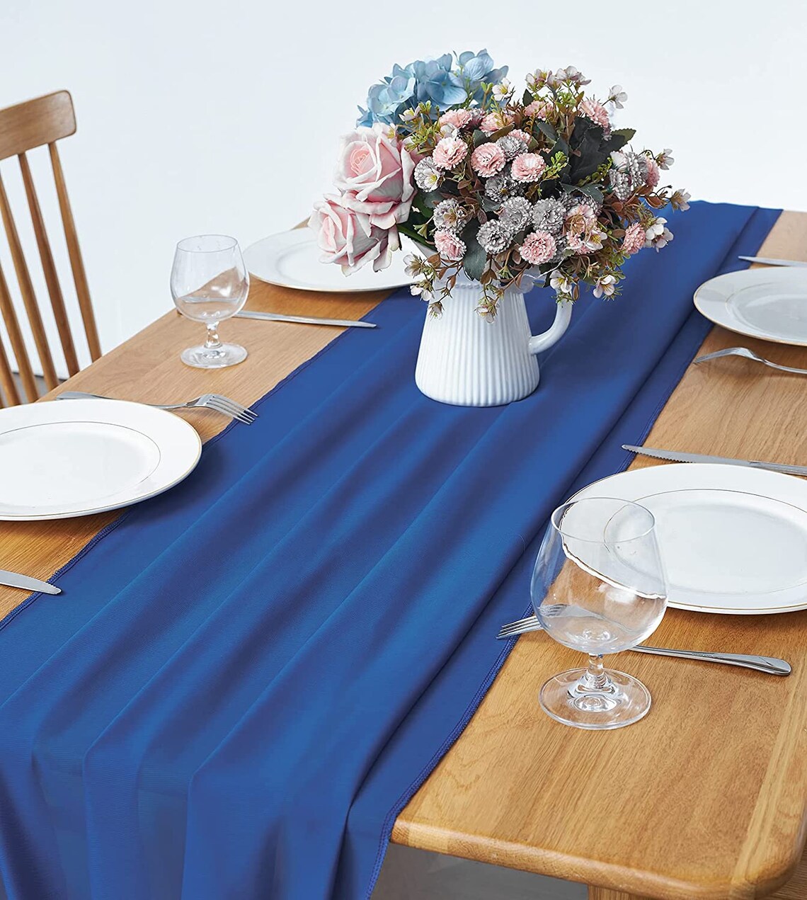 10Ft Royal Blue Chiffon Table Runner Sheer 29x120 Inch for | Etsy