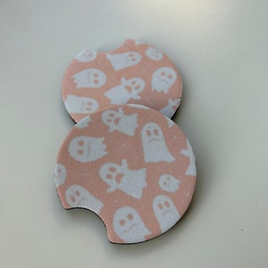 Cute Ghost Halloween Car Coaster (one set)