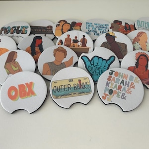 Outer Banks Inspired Car Coasters (One Set)