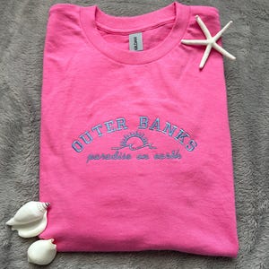 Outer Banks Paradise On Earth Inspired Embroidered T-shirt, Crewneck, or Hoodie