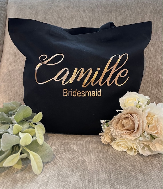 Bride Tote Bag - Bridesmaid Tote Bag - Personalized Bridesmaid Gift – Bridal Shower Gift - Gift for Bride - Custom Tote Bag - Honeymoon Gift