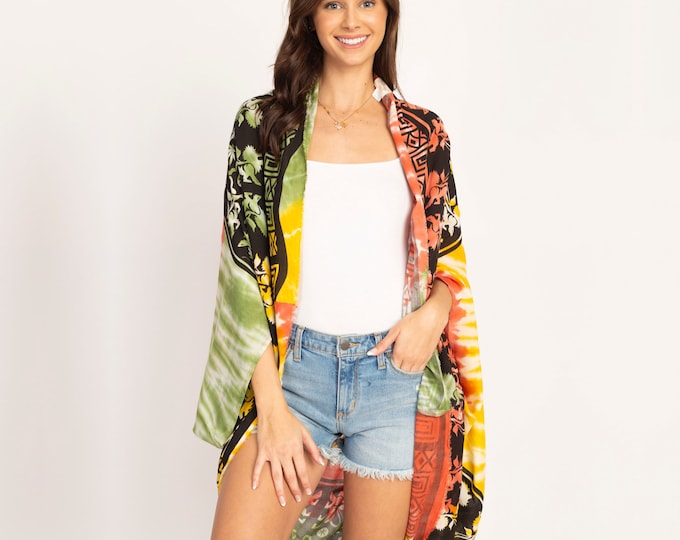 Rasta Reggae Lion of Judah Cocoon Wrap Pullover