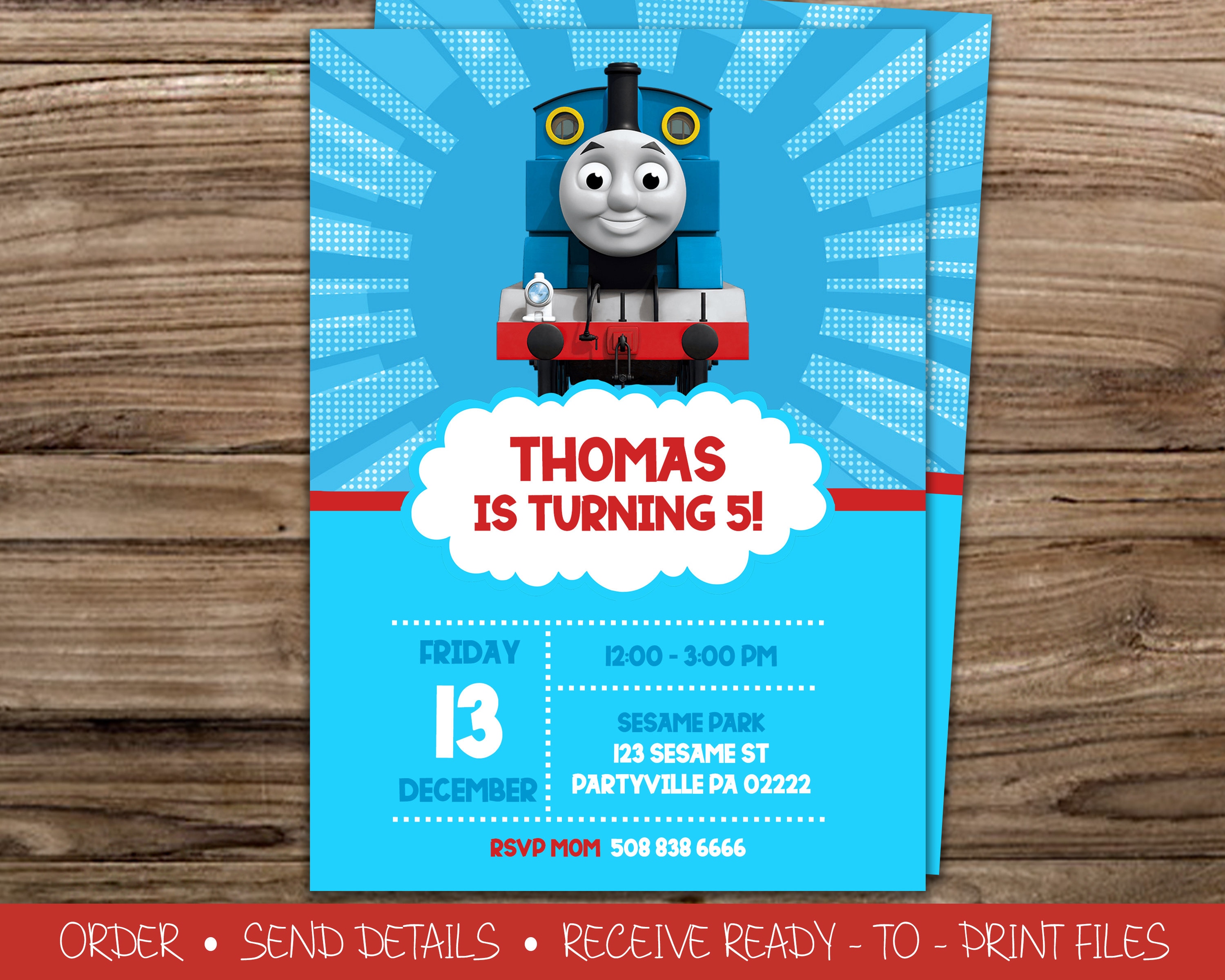 Printable Thomas the Train Invitation 4x6 or 5x7 Etsy