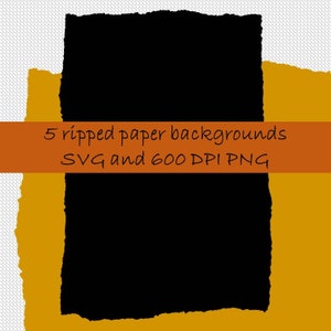 Sfondi di carta strappata. 5 file. PNG SVG e 600 DPI.