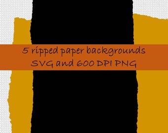 Gerissene Papierhinterhen. 5 Dateien. SVG und 600 DPI PNG.