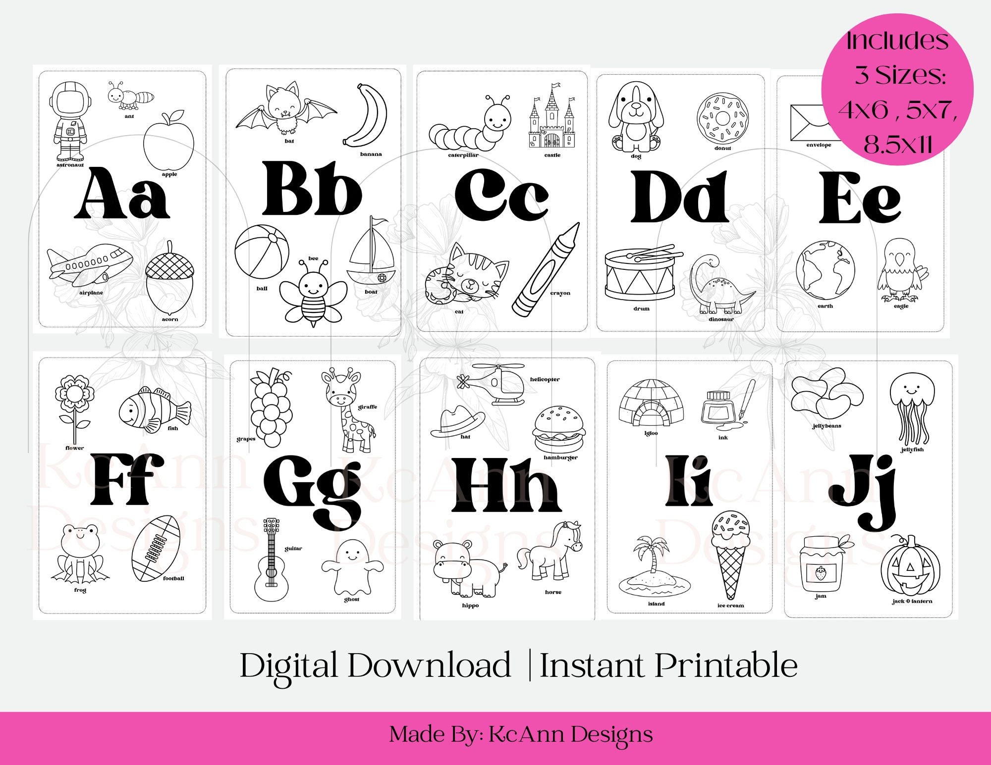 ABC Coloring Book | ABC Printable| Kids Coloring Book| Coloring Pages ...