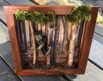 Hidebehind, Monster in the woods shadow box, Diorama d’horreur