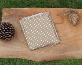 beige polka dog bandana