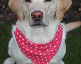 pink/red stars dog bandana