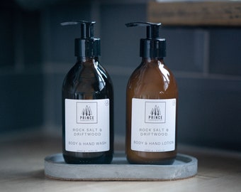 Rock Salt and Driftwood | Fine Liquid Hand and Body Wash | Vegan Friendly Scented Liquid Soap | Apothecary 250ml Bottle