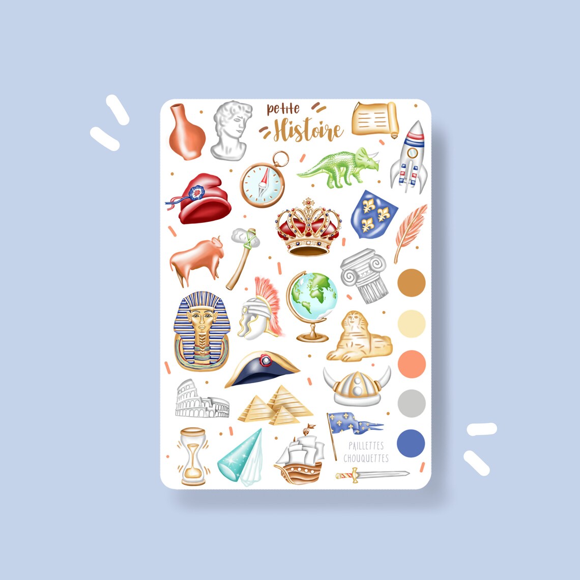 History Sticker Sheet School Stickers Material Etsy