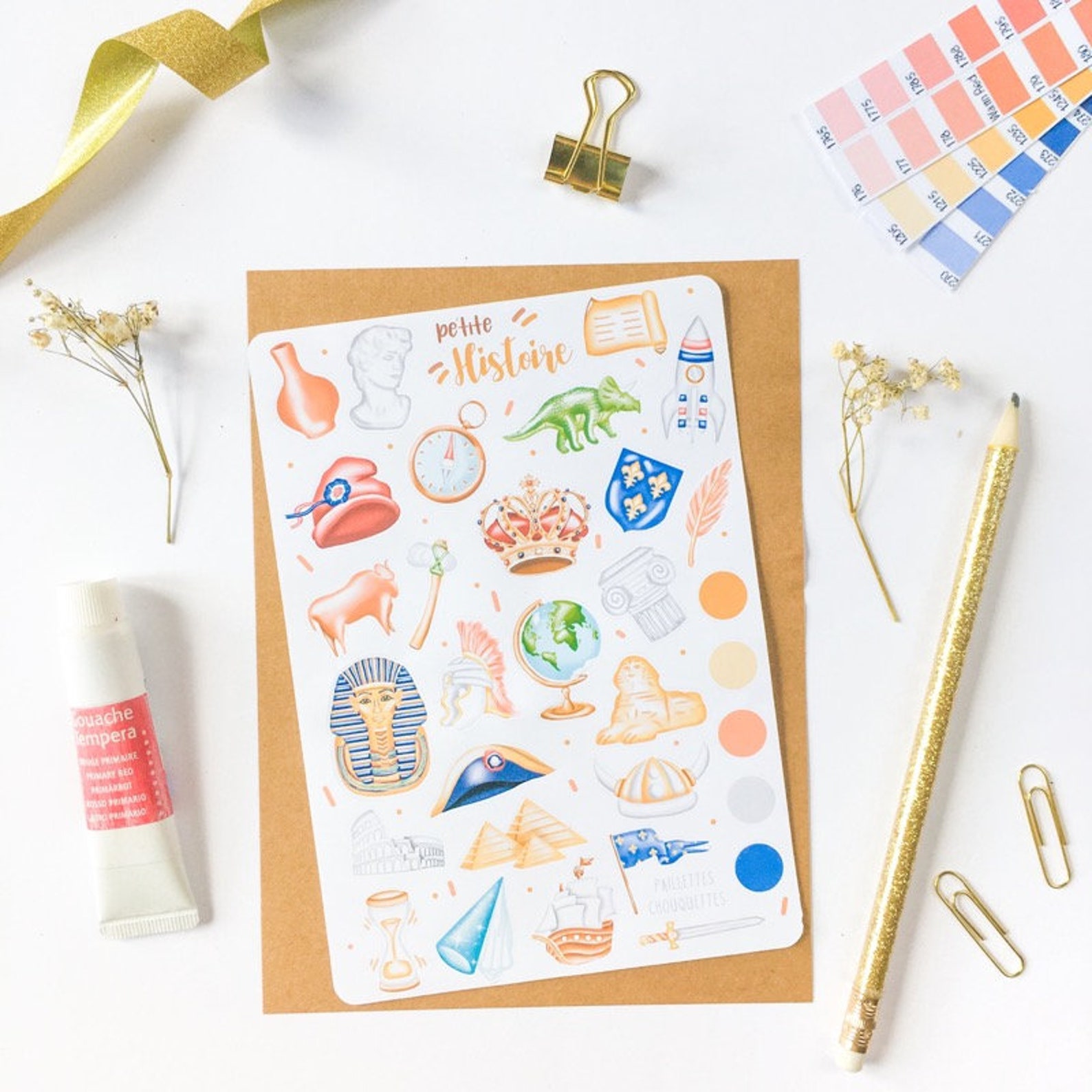 History Sticker Sheet School Stickers Material | Etsy