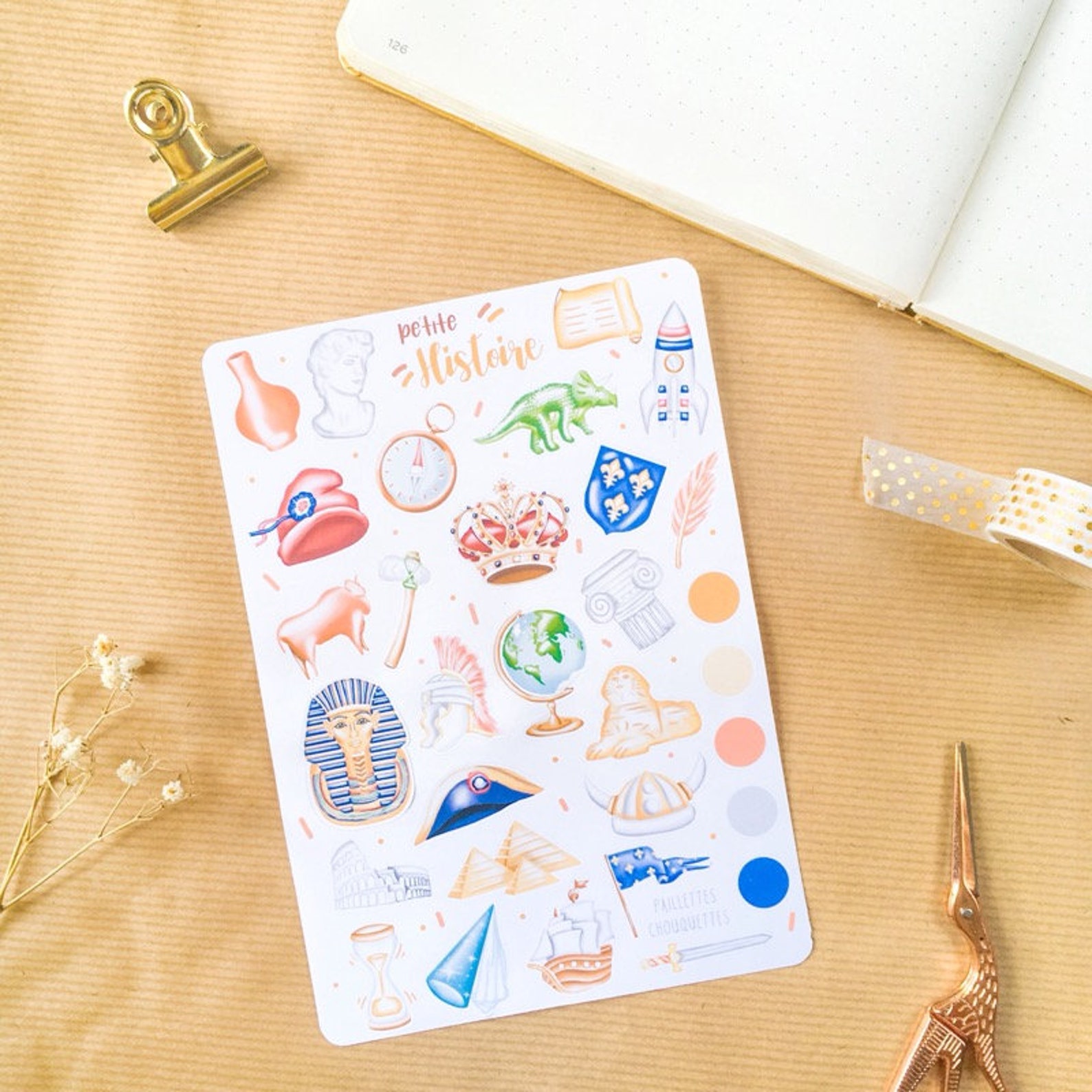 History Sticker Sheet School Stickers Material | Etsy