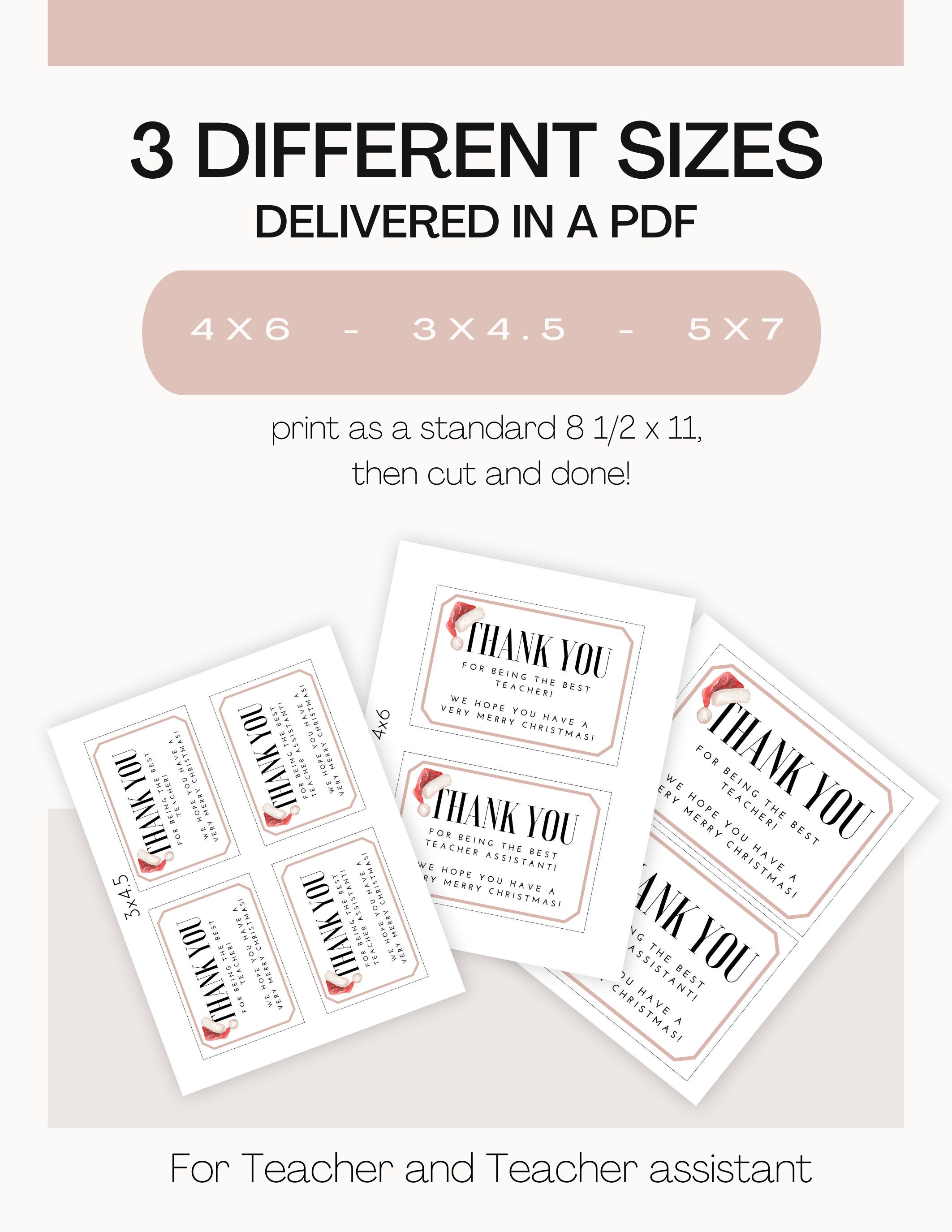 PRINTABLE Teacher Thank You Christmas Card | Teacher and Teacher ...