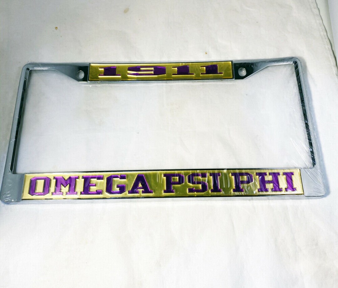 Omega Psi Phi Founding Year License Plate Framegold/purple Etsy