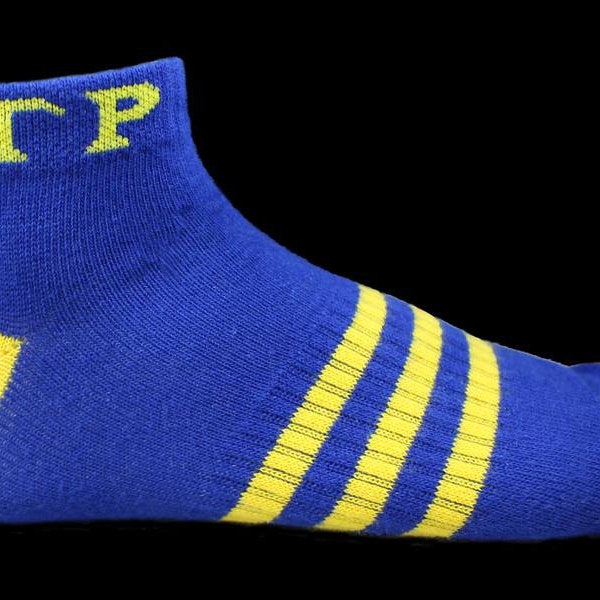 Sigma Gamma Rho Sorority Multi-Color Ankle Socks-Blue/Yellow