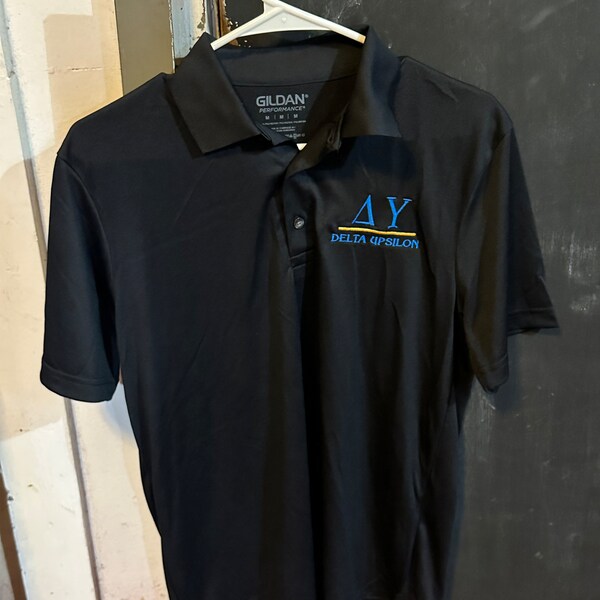 Delta Upsilon Fraternity Dri-Fit Polo- Black