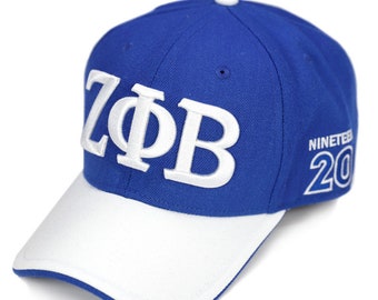 Zeta Phi Beta Sorority Hat- Three Greek Letters-Blue