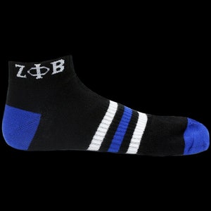 Zeta Phi Beta Sorority Multi-Color Ankle Socks-Black