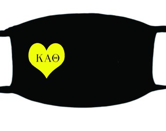 Kappa Alpha Theta Sorority Face Mask-Heart