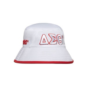 Delta Sigma Theta Sorority Bucket Hat-White