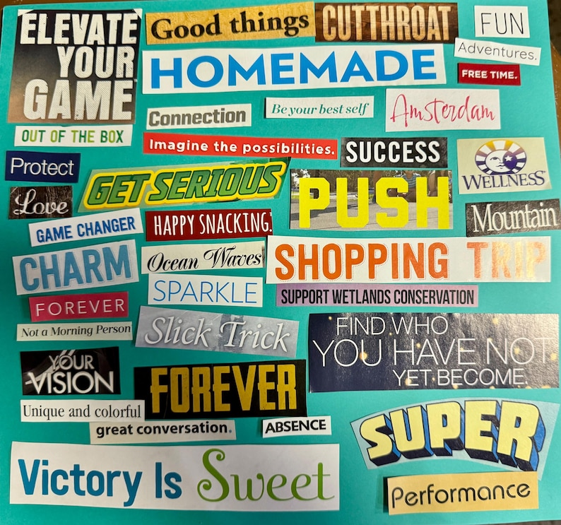 Magazine Cutout Words & Phrases: Collage Art Ephemera for Journals - Etsy