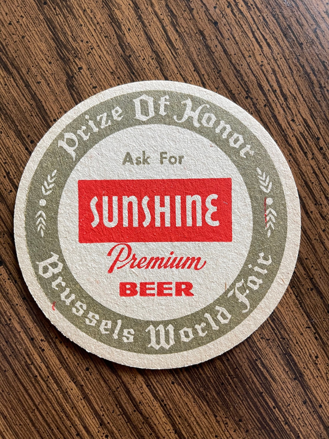 Vintage 1958 Sunshine Premium Beer Coasters Vintage Barware Etsy