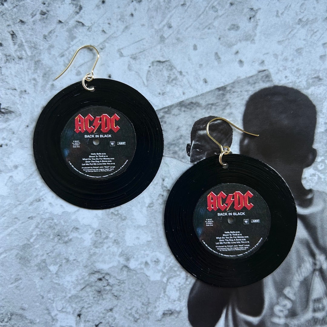 AC/DC Vinyl Record Earrings | Doloearwax - Etsy