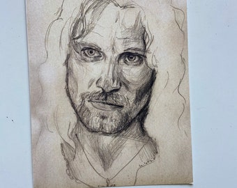 Aragorn ritratto a5 stampa