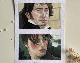 Pride and Prejudice a5 gouache painting