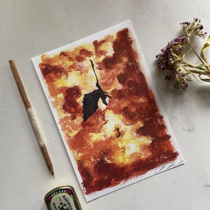 Hiccup and toothless from HTTYD illustration print in a5 and a4 fineart print