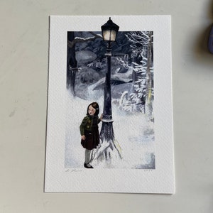 Lucy Pevensie all&#39;illustrazione del lampione