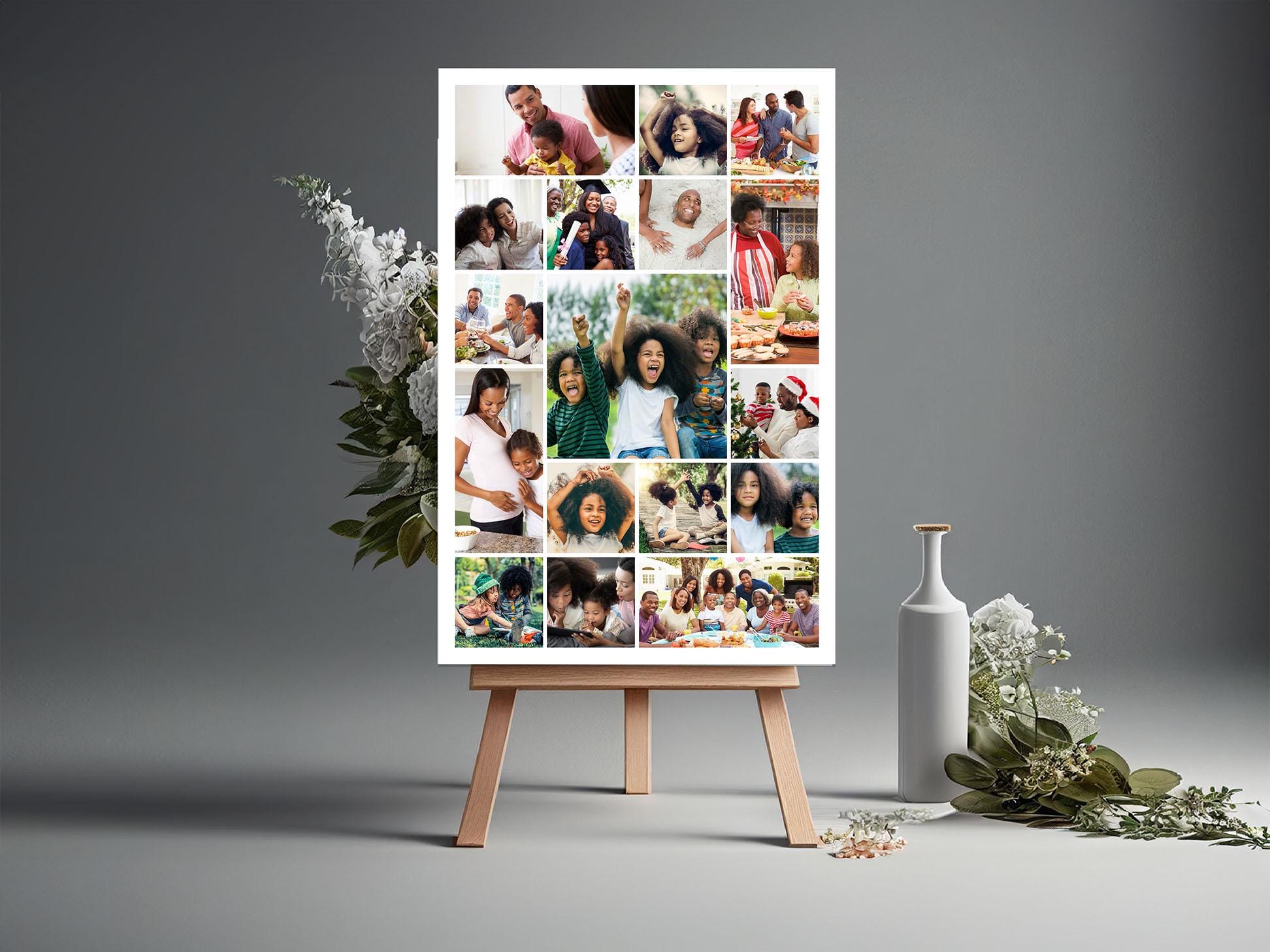 Event Collage Sign Template - 21 Pictures Random Sizes_000004 - Etsy