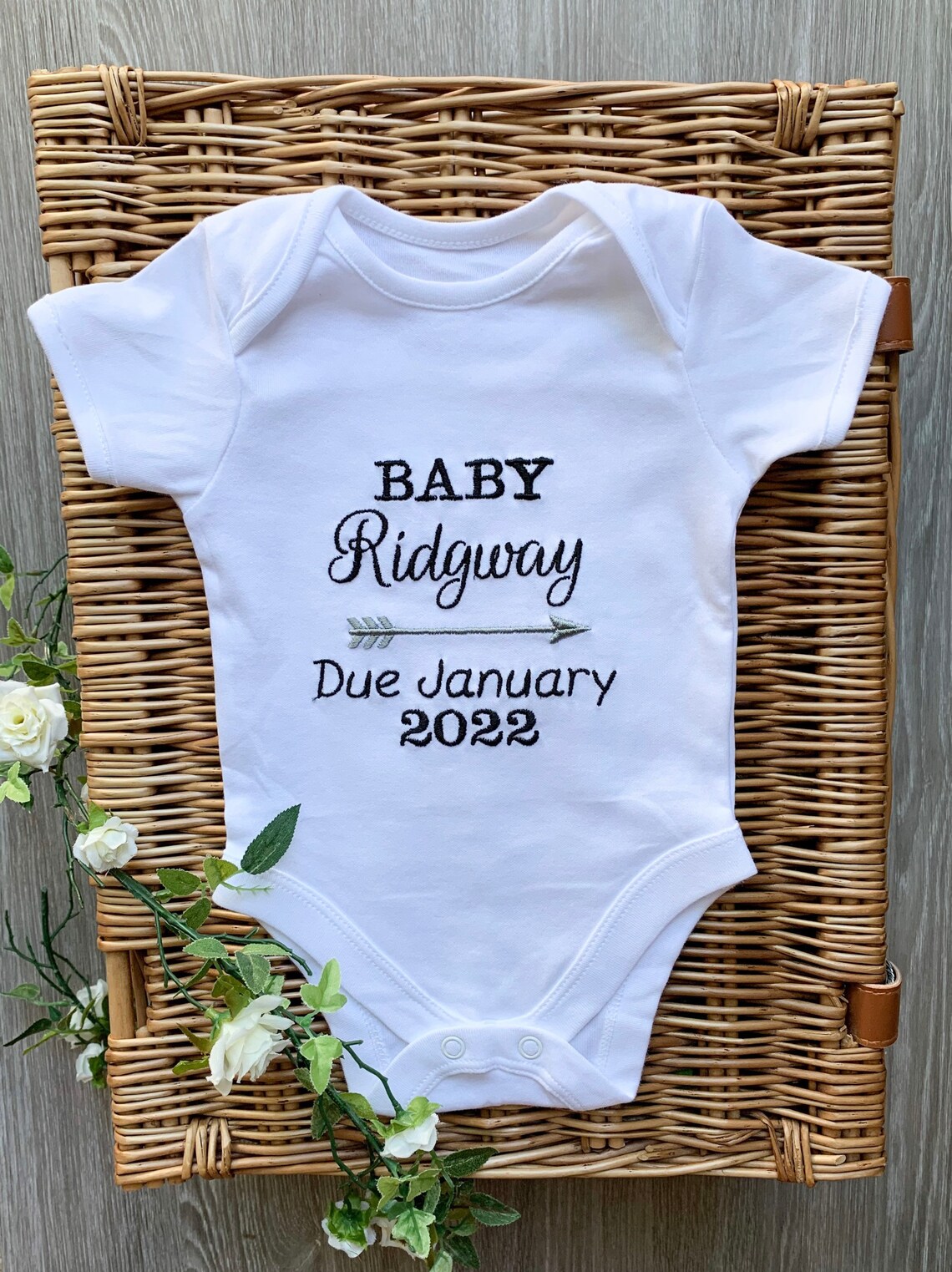 Personalised pregnancy announcement vest embroidered new baby Etsy