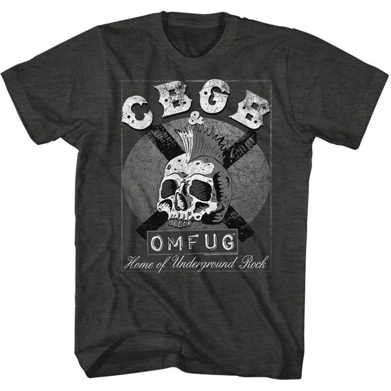 CBGB Skull and Tape Logo Heather Charcoal Shirts | Etsy