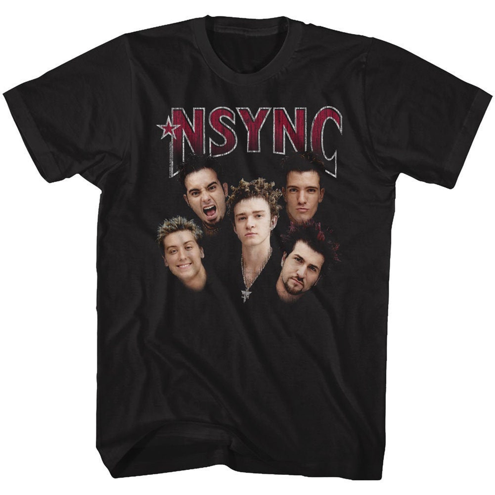 NSYNC Group Shot Logo Black Shirts Etsy