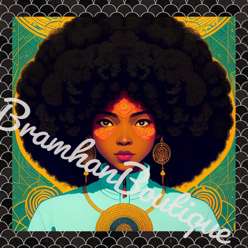 My Crown, Beautiful Black Woman Digital Art Print Etsy