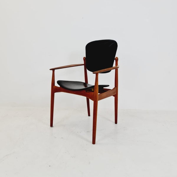 Danish teak and leather chair by Arne Vodder for France & Daverkosen, 1960s