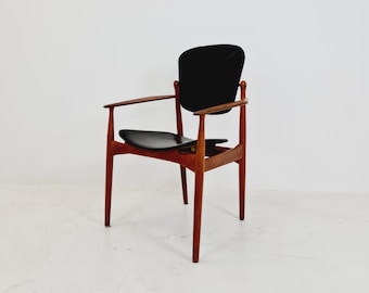 Danish teak and leather chair by Arne Vodder for France & Daverkosen, 1960s