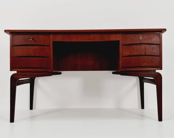 事務机・学習机 Denmark vintage DESK teak 60s Midcentury Danish Teak Desk by Domino Mobler, 1960s - Etsy