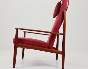 Mid-century Rare Danish Teak Paper Knife Lounge Chair/ Easy Chair