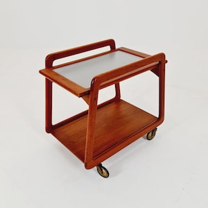 Vintage mid century danish trolley in solid teak/ bar cart By SIKA Mobler , 1960s