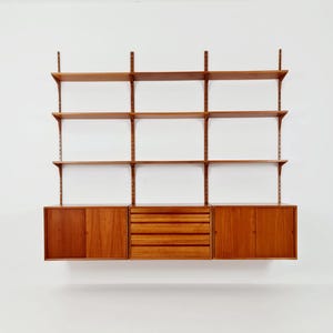 Big Mid century Danish Teak Wall Unit with 3 cabinets  by Poul Cadovius for Cado, Denmark, 1960s