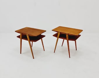 Swedish Mid century teak nightstands, side tables by Albert’s Möbelfabrik, 1960s Set of 2